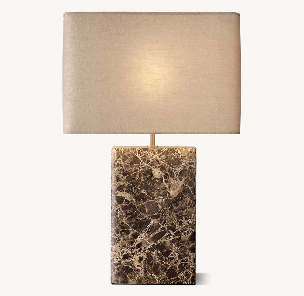 Tallado Emperador Rectangular Table Lamp