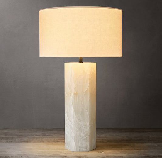 Sarezzo Hexagonal Stone Table Lamp