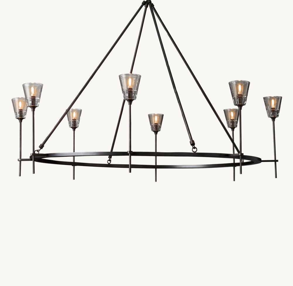 TORCHE DE VERRE ROUND CHANDELIER 58"