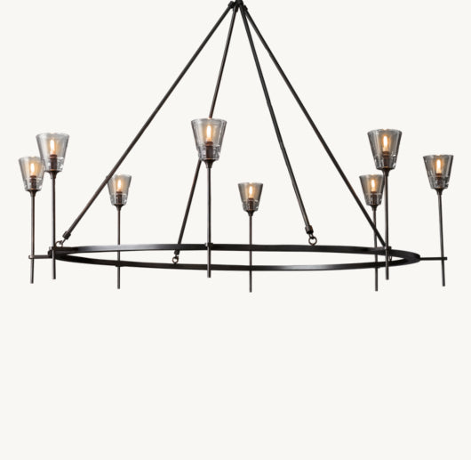 TORCHE DE VERRE ROUND CHANDELIER 58"
