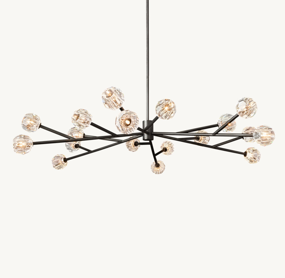 BOULE DE CRISTAL CLEAR GLASS ROUND CHANDELIER 72"