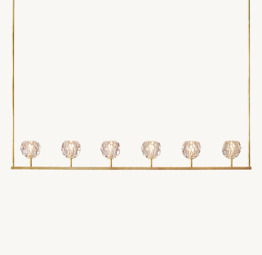BOULE DE CRISTAL CLEAR GLASS LINEAR CHANDELIER 60"