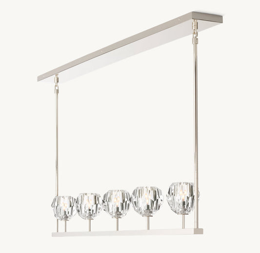 BOULE DE CRISTAL CLEAR GLASS LINEAR CHANDELIER 48"